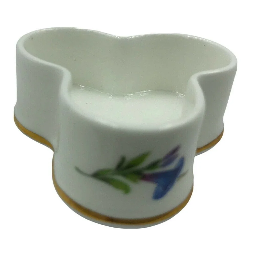 Princess Royale Fine Bone China England Cloverleaf Shaped Trinket Box Floral
